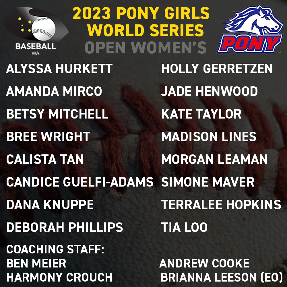 2023 Pony Girls Baseball World Series Teams Announced