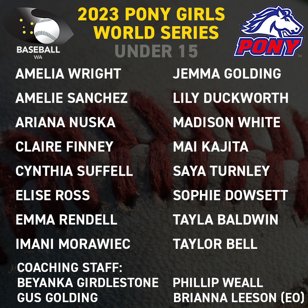 2023 Pony Girls Baseball World Series Teams Announced